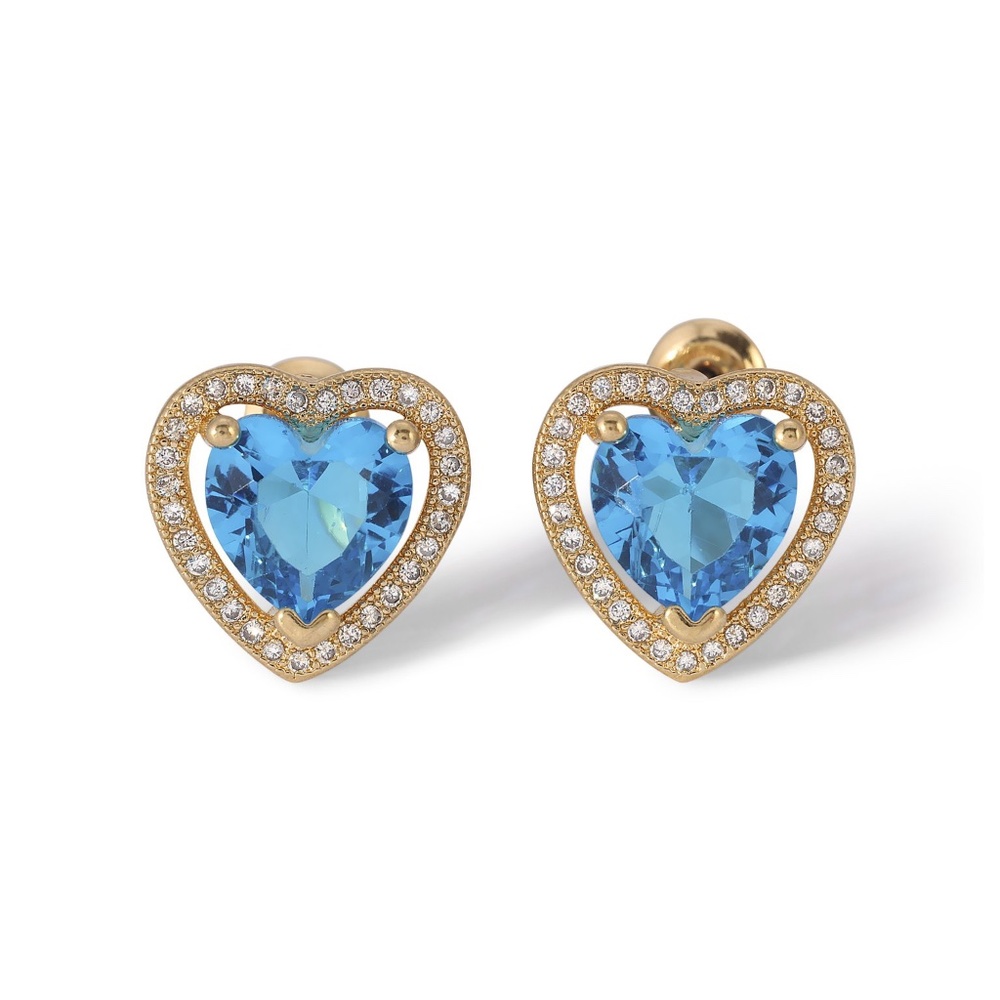 New Vanessa Mooney THE MINI HEART EARRINGS BLUE
